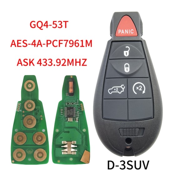 Jeep Cherokee 5 Button Fobik 2014-2022 for FCC: GQ4-53T